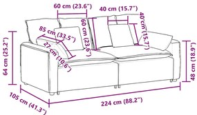 Sofá modular com almofadas rosa