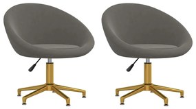vidaXL Cadeiras de jantar 2 pcs veludo cinzento-escuro