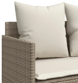 5 pcs conjunto de sofás p/ jardim com almofadões vime PE bege