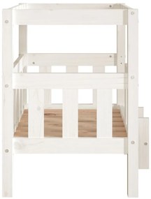 Cama para cães 65,5x43x70 cm madeira de pinho maciça branco