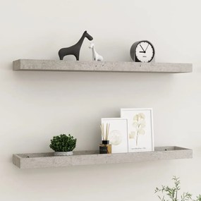vidaXL Prateleiras parede Loggia 2 pcs 80x15x4 cm MDF cinzento cimento