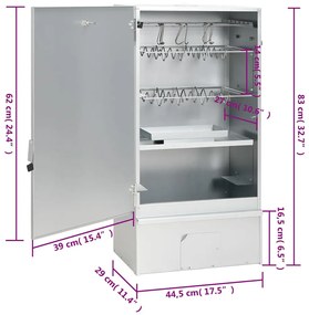 Defumador com mesa aço galvanizado