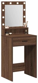 Mesa de Maquilhagem vidaXL com Luzes LED em Castanho Carvalho 50x41x13