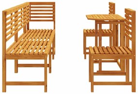 Conjunto de Jantar de Jardim vidaXL com 6 Peças em Madeira Sólida de A