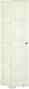 vidaXL Armário de plástico 40x43x164 cm design de madeira cor baunilha