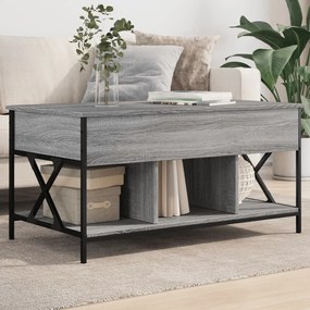 vidaXL Mesa de centro 100x55x50cm deriv. madeira/metal cinzento sonoma