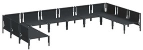 Conjunto de Sofá de Jardim 10 pcs Cinzento-escuro Aço