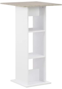 Mesa de bar 60x60x110 cm branco e cinzento cimento