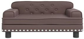 Sofá infantil 70x45x30 cm couro artificial castanho