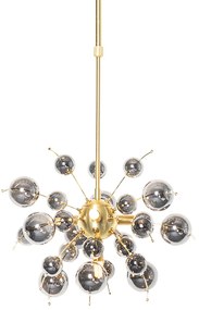 Candeeiro de suspensão design latão com vidro fumê 4-luzes - Explode Design