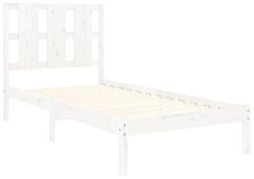 Estrutura de cama 90x200 cm pinho maciço branco