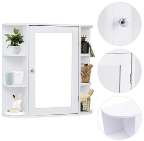 Armário de Casa de Banho Coimbra com Espelho e 6 Compartimentos – 65x1