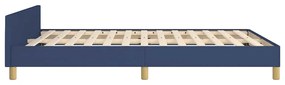 Estrutura cama c/ cabeceira sem colchão 140x190 cm tecido azul