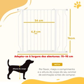 PawHut Barreira de Segurança para Cães Extensível para Escadas e Porta