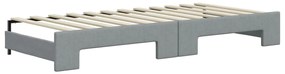 Sofá-cama com gavetão 100x200 cm tecido cinzento-claro