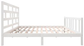 Estrutura de cama 200x200 cm madeira de pinho maciça branco
