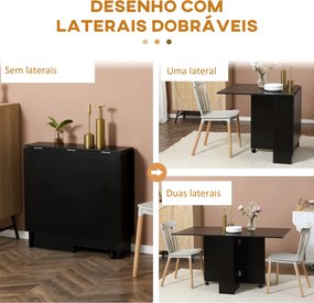 Mesa de Cozinha Dobrável Atman - Preto - Com 2 Prateleiras e Laterais