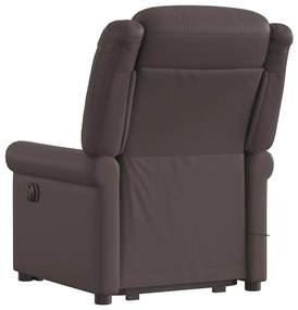 Poltrona reclinável massagens elevatória elétrica couro artif.