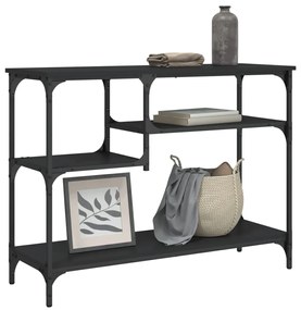 Mesa consola c/ prateleiras 100x35x75 cm preto