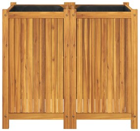 Vaso/floreira de jardim com forro 84x42x75 cm acácia maciça