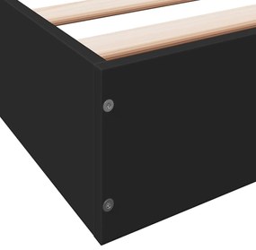 Estrutura de cama 90x190 cm derivados de madeira preto