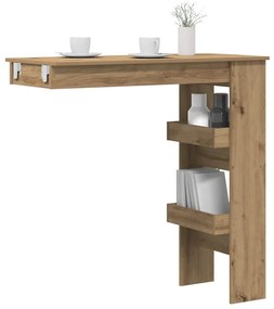 Mesa alta de parede carvalho artesanal 102x45x103,5 cm
