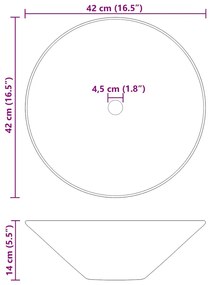 Lavatórios 2 pcs Ø42x14 cm cerâmica Preto Brilhante