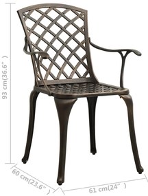 3 pcs conjunto bistrô alumínio fundido bronze