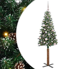 vidaXL Árvore de Natal Slim com 150 LEDs com suporte Verde 150 cm