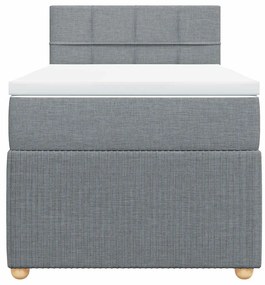 Cama com molas/colchão 80x200 cm tecido cinza-claro