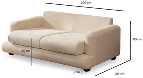 Sofá de 2 Lugares River – Bege – 200 x 105 x 90 cm
