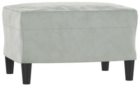 Sofá Amour Chaise Longue de 3 lugares - Em Veludo - Com Apóio de Pés -