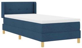 vidaXL Cama Box com Colchão Azul, 100 x 200 cm, tecido.