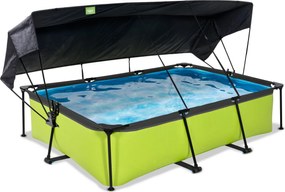 Piscina retangular Lime 300 x 200 x 65 cm com bomba de filtragem e cobertura - verde