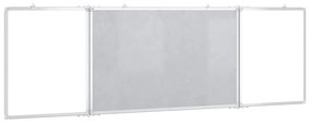 Quadro branco magnético dobrável 160x60x1,7 cm alumínio