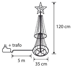 Candeeiro de pé de Natal Árvore preto 150cm incl. LED RGB com temporizador IP44 - Ugoku