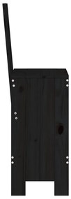 Cadeiras de bar 2 pcs 40x42x120 cm pinho maciço preto