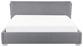 Cama de casal em tecido cinzento 180 x 200 cm PARIS Beliani