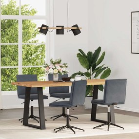 Cadeiras de jantar 4 pcs veludo cinzento-escuro