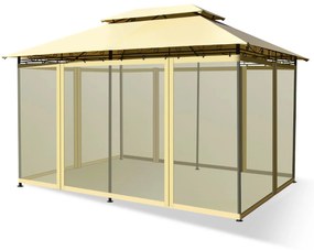 Pérgola de Jardim "FREJA" com Toldo Duplo e Rede Mosquiteira – Estrutu