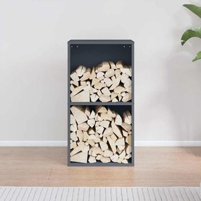Suporte para lenha 40x30x75 cm aço laminado a frio antracite