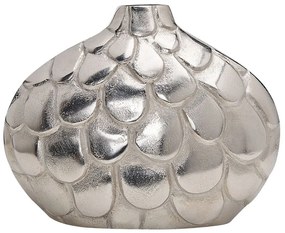 Vaso decorativo em metal prateado 26 cm TIMGAD Beliani