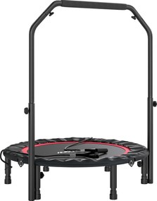 SPORTNOW Trampolim de Fitness Ø102 cm Dobrável com Guiador Ajustável de 4 Níveis e Bandas para Treino de Pernas e Corpo Vermelho | Aosom Portugal
