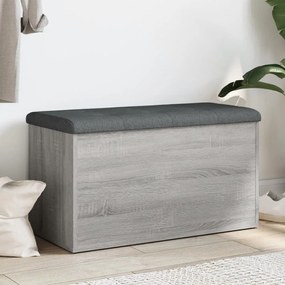 vidaXL Banco de arrumação 82x42x45cm derivados madeira cinzento sonoma