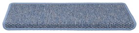 Tapetes escada adesivos aspeto sisal 30 pcs 65x21x4 cm azul