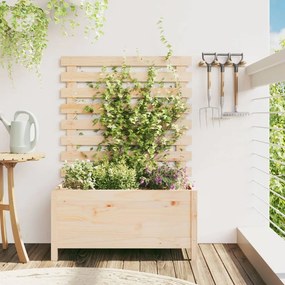 vidaXL Vaso de jardim c/ suporte 79x39,5x114 cm pinho maciço