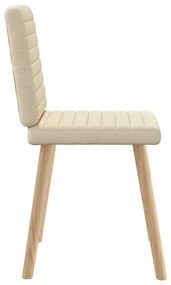 Cadeiras de jantar 4 pcs tecido cor creme
