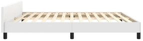 Estrutura cama c/ cabeceira 180x200 cm couro artificial branco
