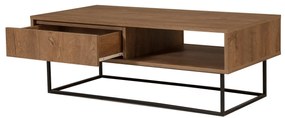 Mesa de Centro Dale – Nogueira/Preto – 120x43x60 cm