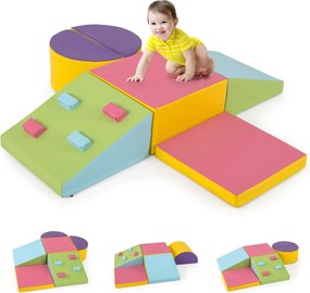 Conjunto de 6 blocos de espuma para crianças com velcro, escalada suave e leve para interior, para bebés escalarem e treparem Multicolor